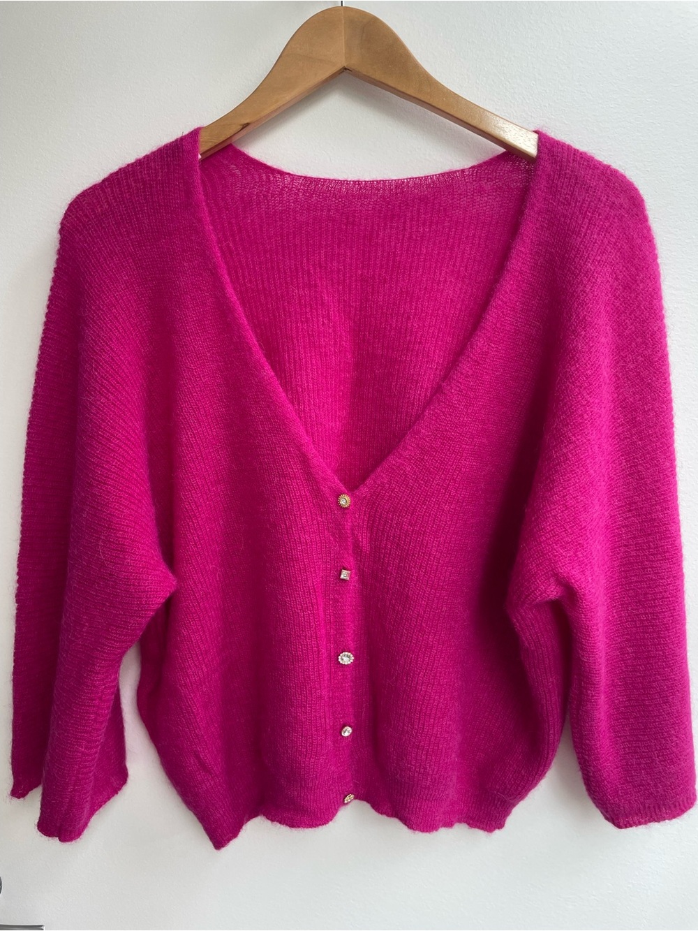 Ba&sh Issac Cardigan Fuchsia NWOT Small